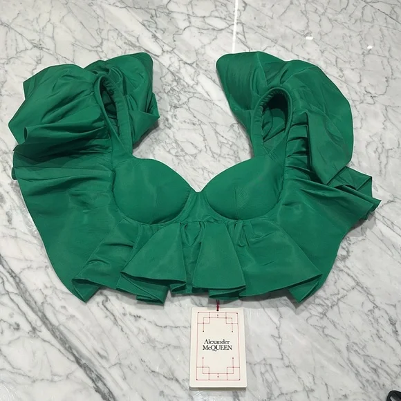 ALEXANDER MCQUEEN RUFFLED
CORSET CROP TOP - Picture 2 of 8